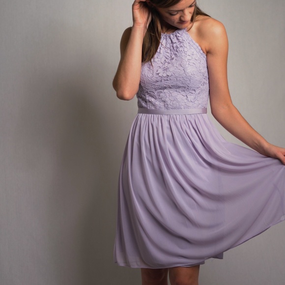 david's bridal lilac dress